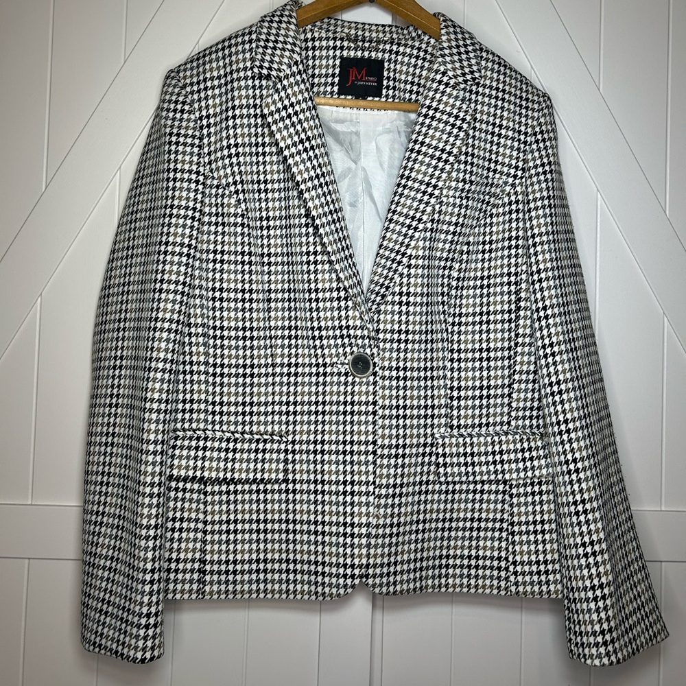 JM Studio by‎ John Meyer Women’s Multicolored Check Blazer Jacket Size 10